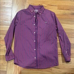 Vineyard Vines boys Red and Blue Checkered Shirt 18 xl